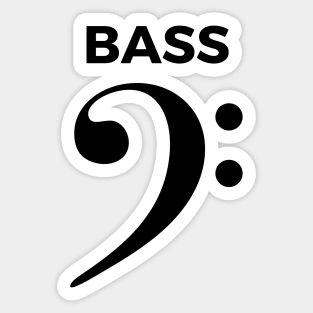 Bass Clef - Funny Music Puns Text On Top Sticker